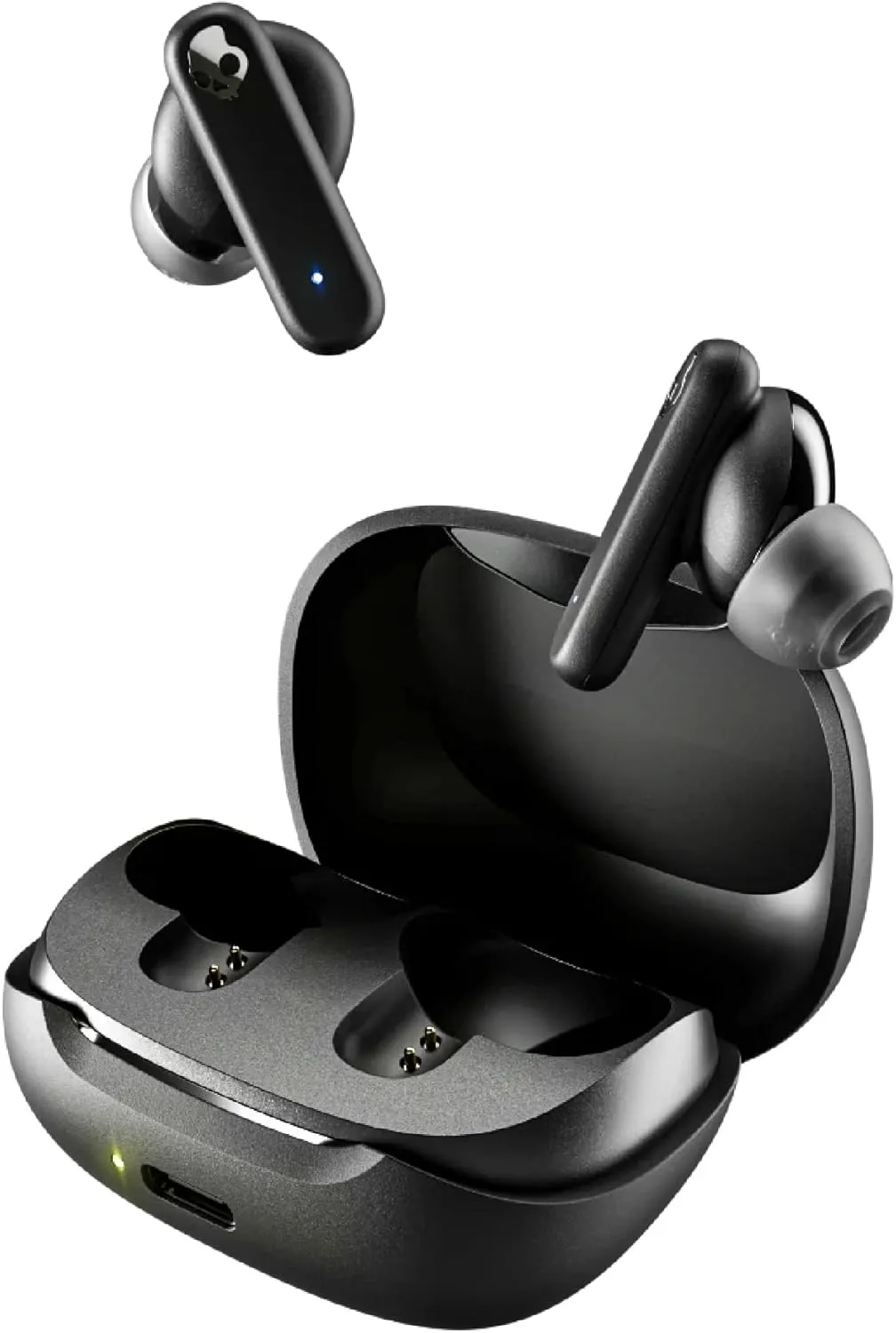 Skullcandy Smokin Buds Wireless Earbuds, Bluetooth Headphones, Noise Isolating Fit, Up to 20 Hours Battery, IPX4 Sweat and Water Resistant, Microphone for iPhone Android - True Black