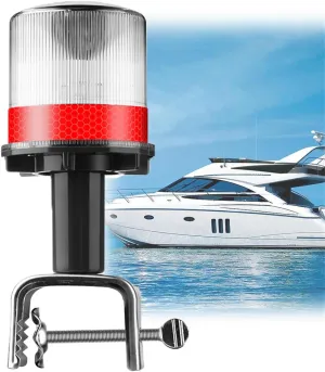 Solar Powered Boat Safety Beacon Light, Strobe Warning Light 360 Degree, Ip65 Waterproof, Emergency Warning Strobe Light Signal Lamp