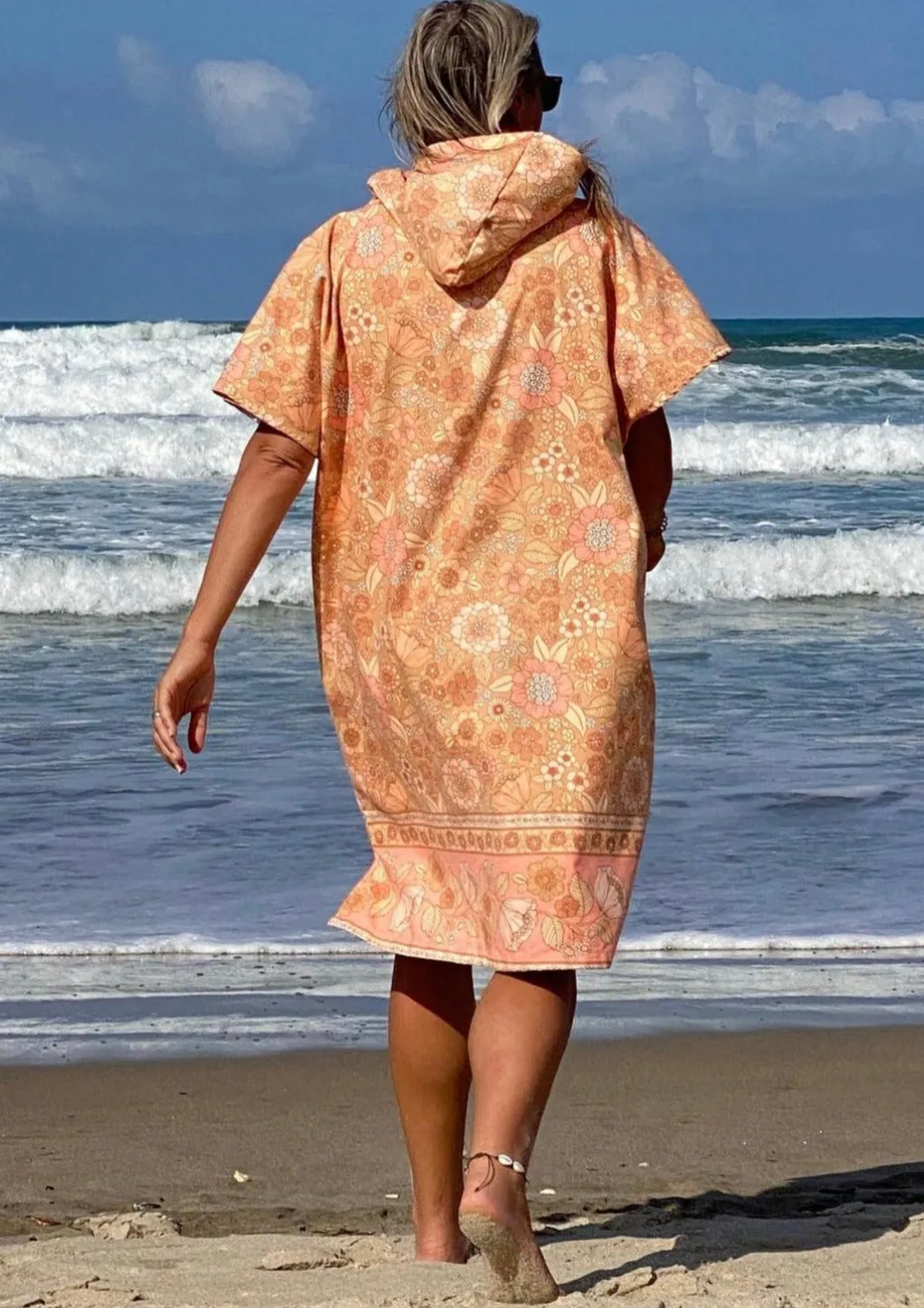 Surf Poncho, Adults - Pink Peony