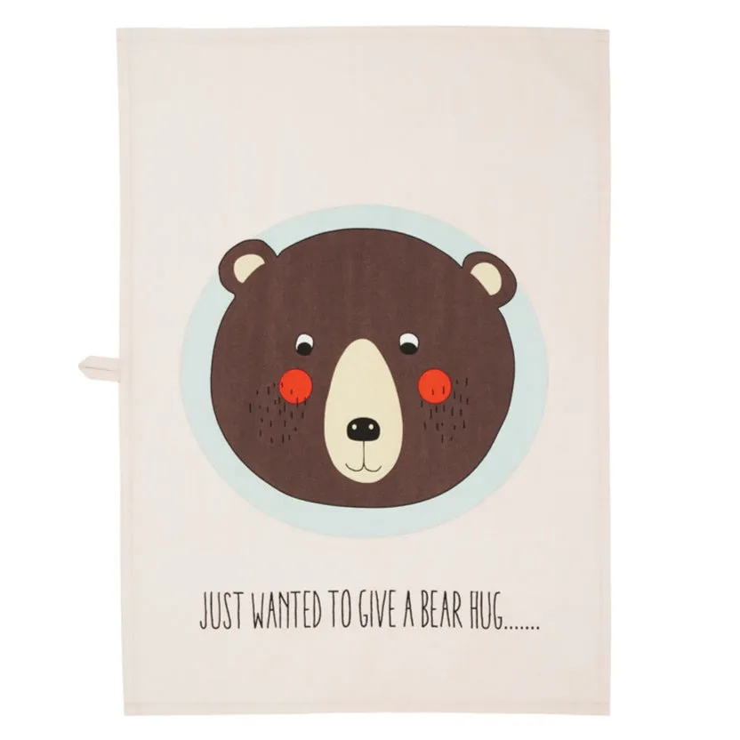 Tea Towel Bear - Powder