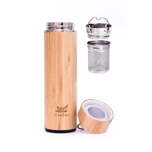 Tea Tumbler Infuser Bamboo Bottle 18 oz
