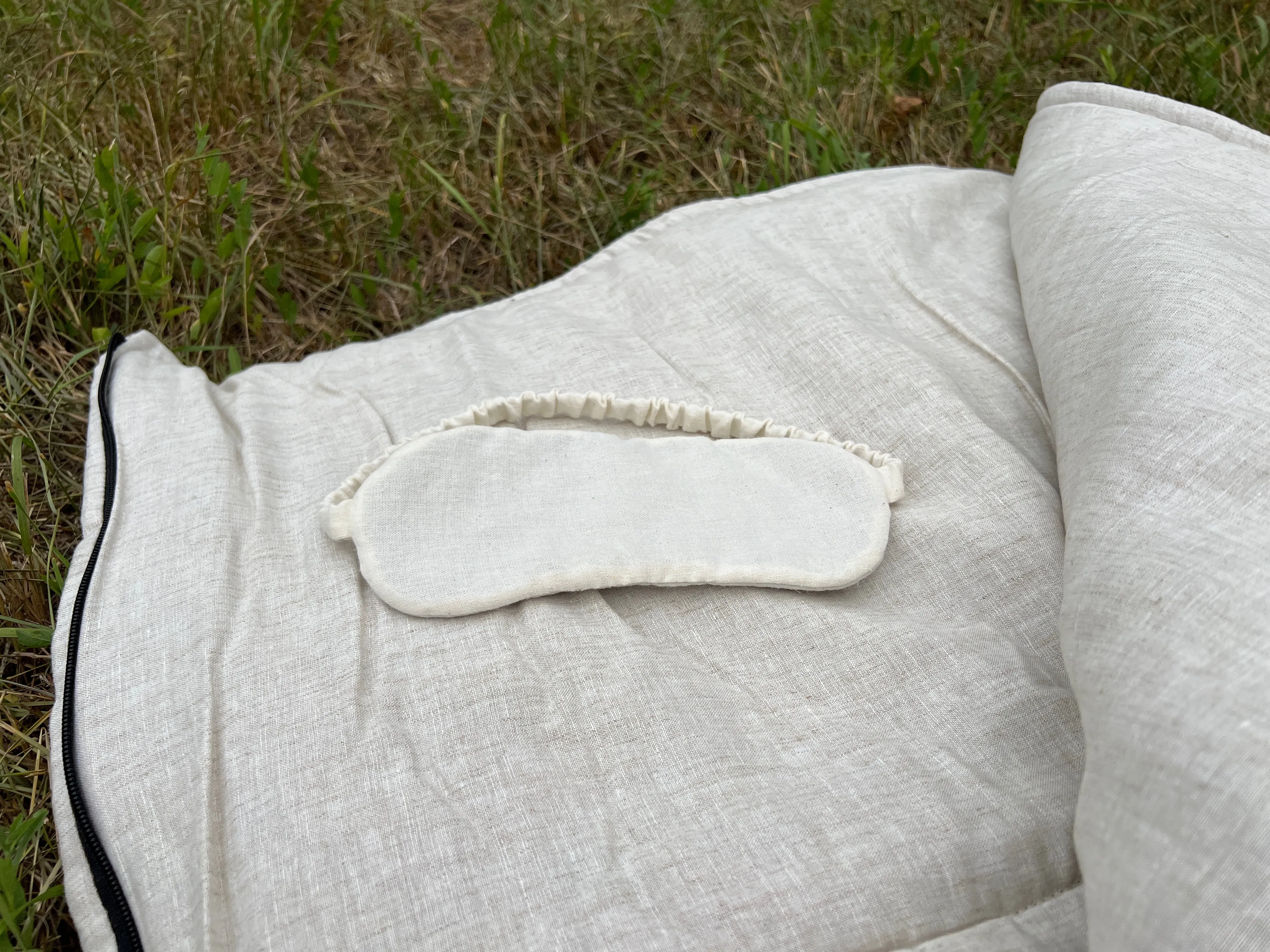 Thick HEMP Sleeping Bag Hemp Fabric filled Organic Hemp Fiber Filler Hand Made non-dyed, unbleached eco friendly sleep bag