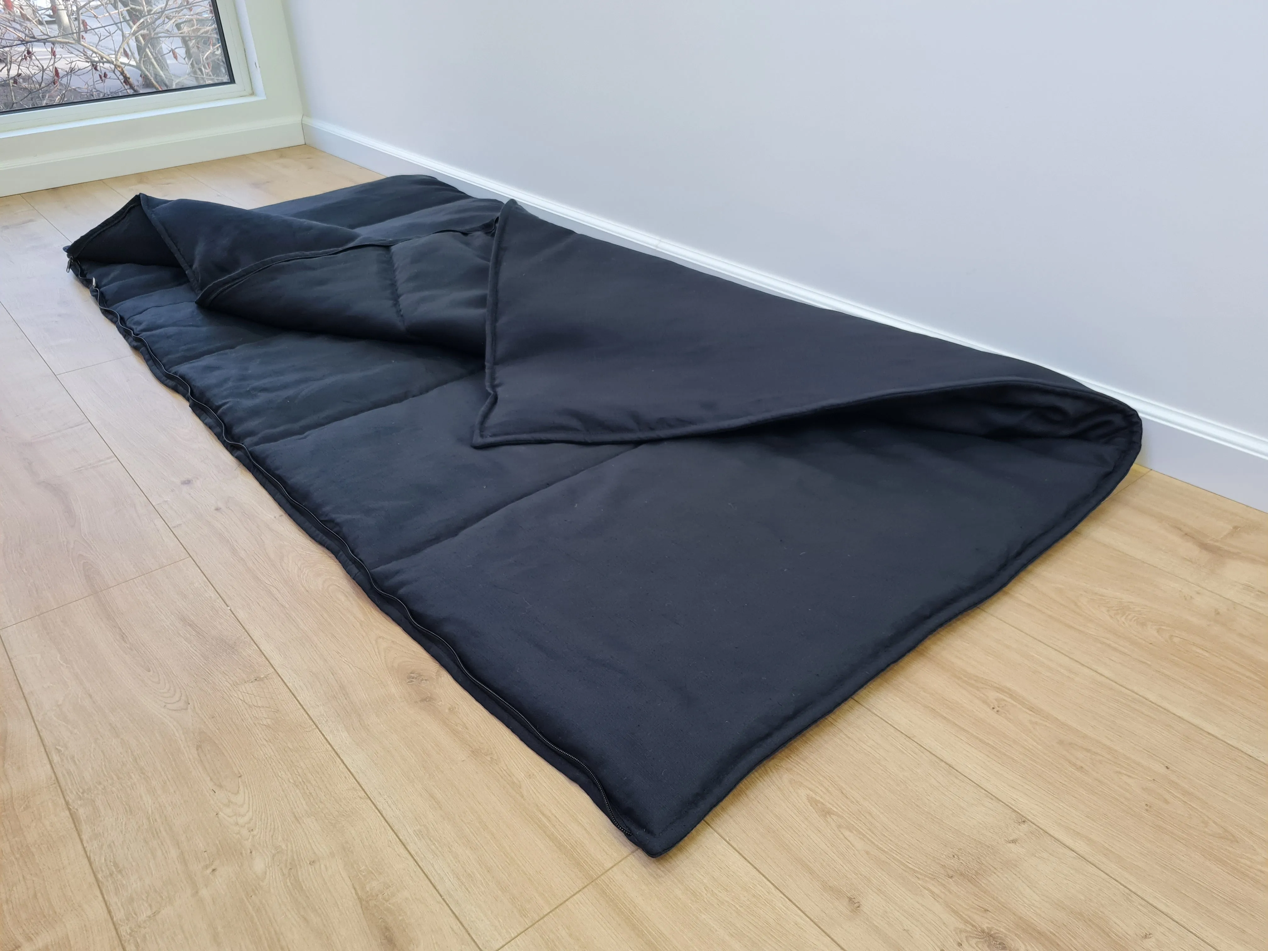 Thick HEMP Sleeping bag HEMP fabric filled organic Hemp fiber filling - Hemp sleep bag / blanket quilt, hand made