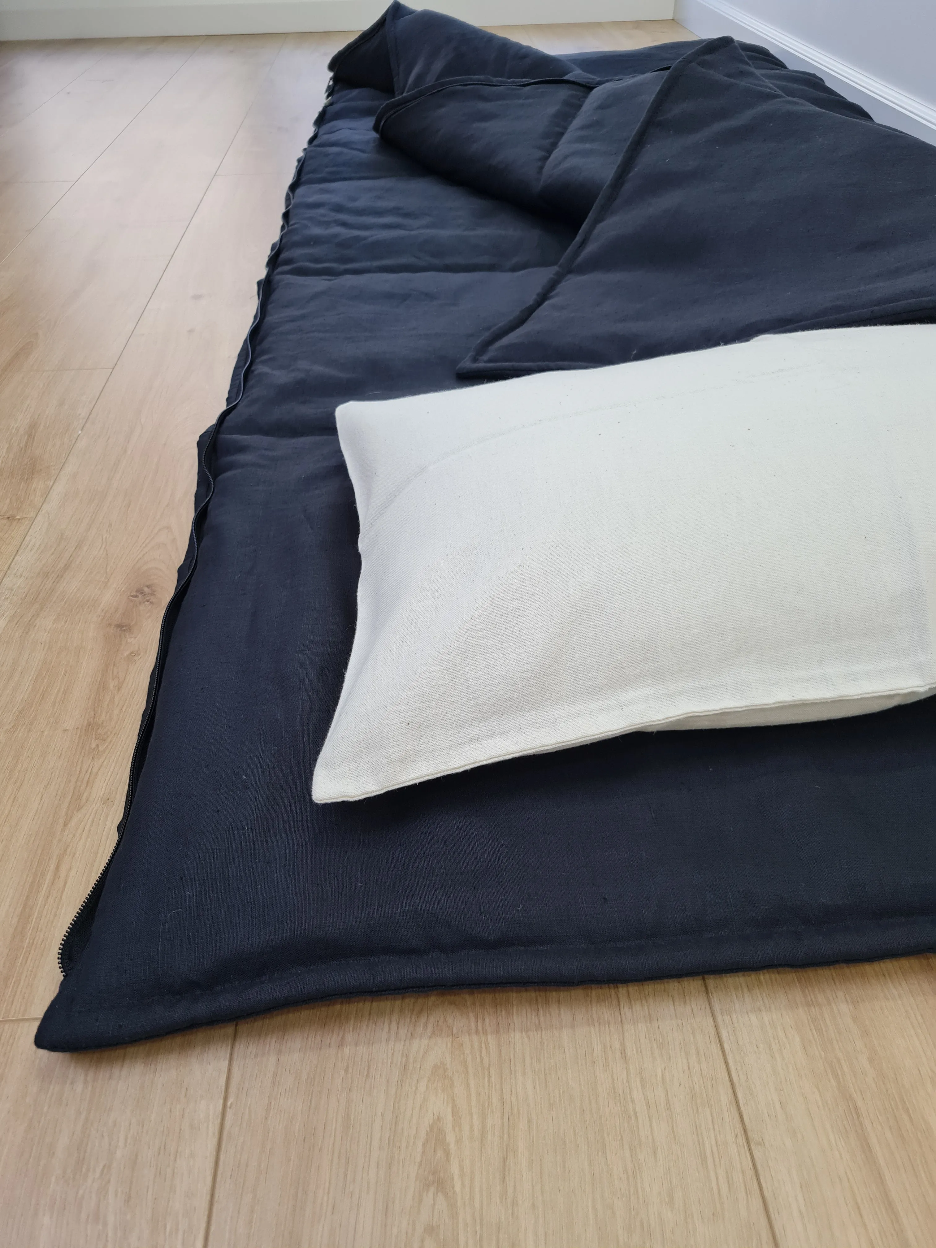 Thick HEMP Sleeping bag HEMP fabric filled organic Hemp fiber filling - Hemp sleep bag / blanket quilt, hand made