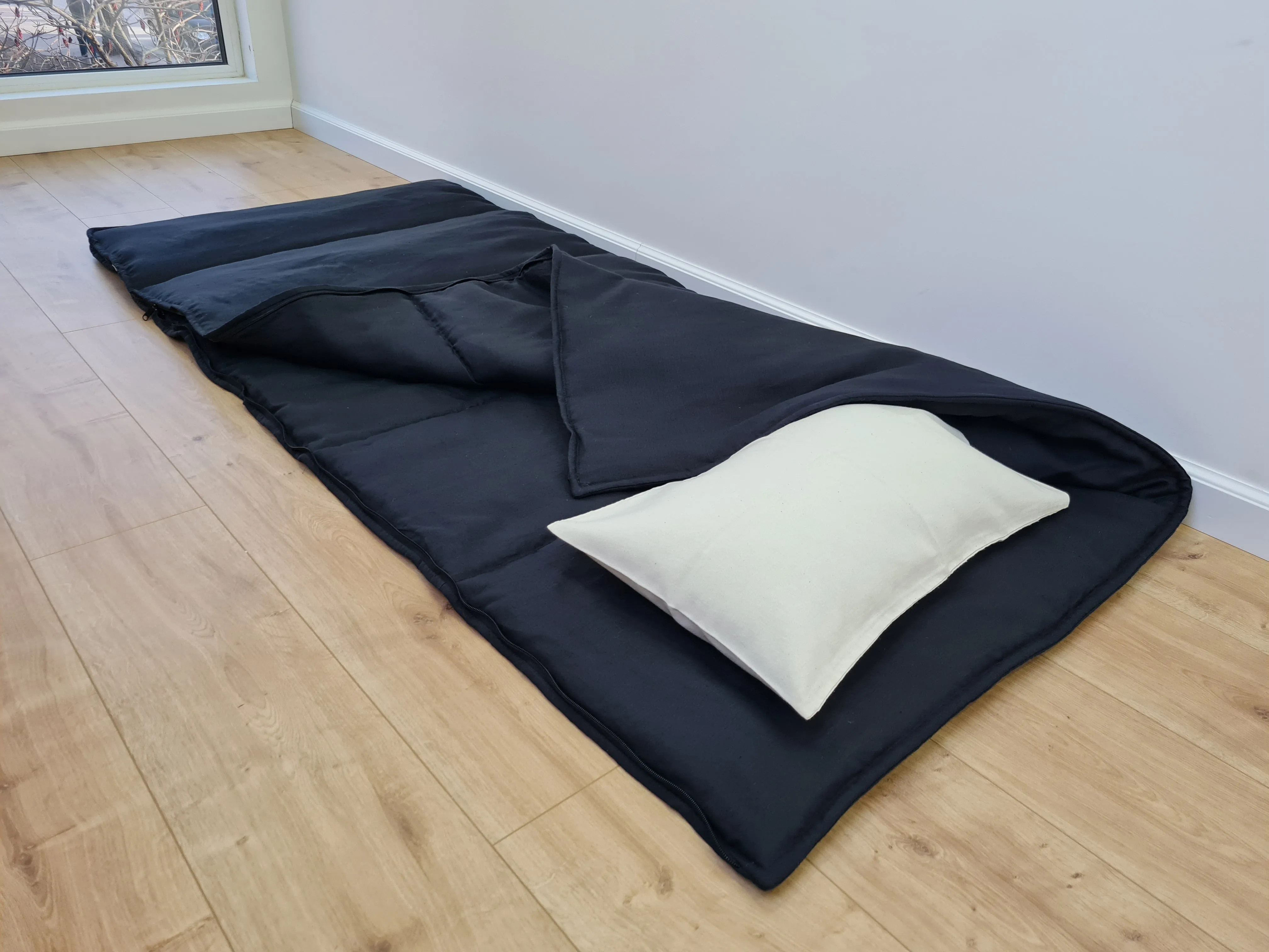 Thick HEMP Sleeping bag HEMP fabric filled organic Hemp fiber filling - Hemp sleep bag / blanket quilt, hand made