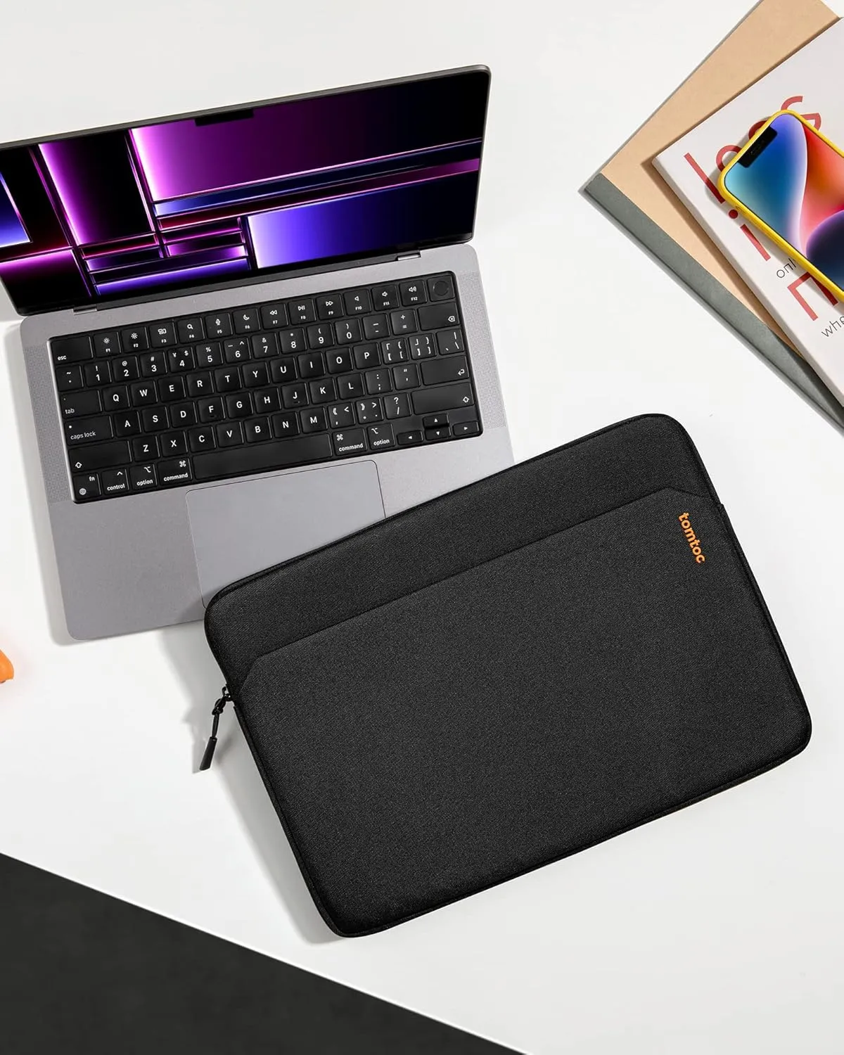 tomtoc Slim Laptop Sleeve for 14-inch MacBook Pro M4/M3/M2/M1 Pro/Max 2024-2021, Water-Resistant Protective Case for 13.8 Inch Surface Laptop AI PC, Accessory Bag