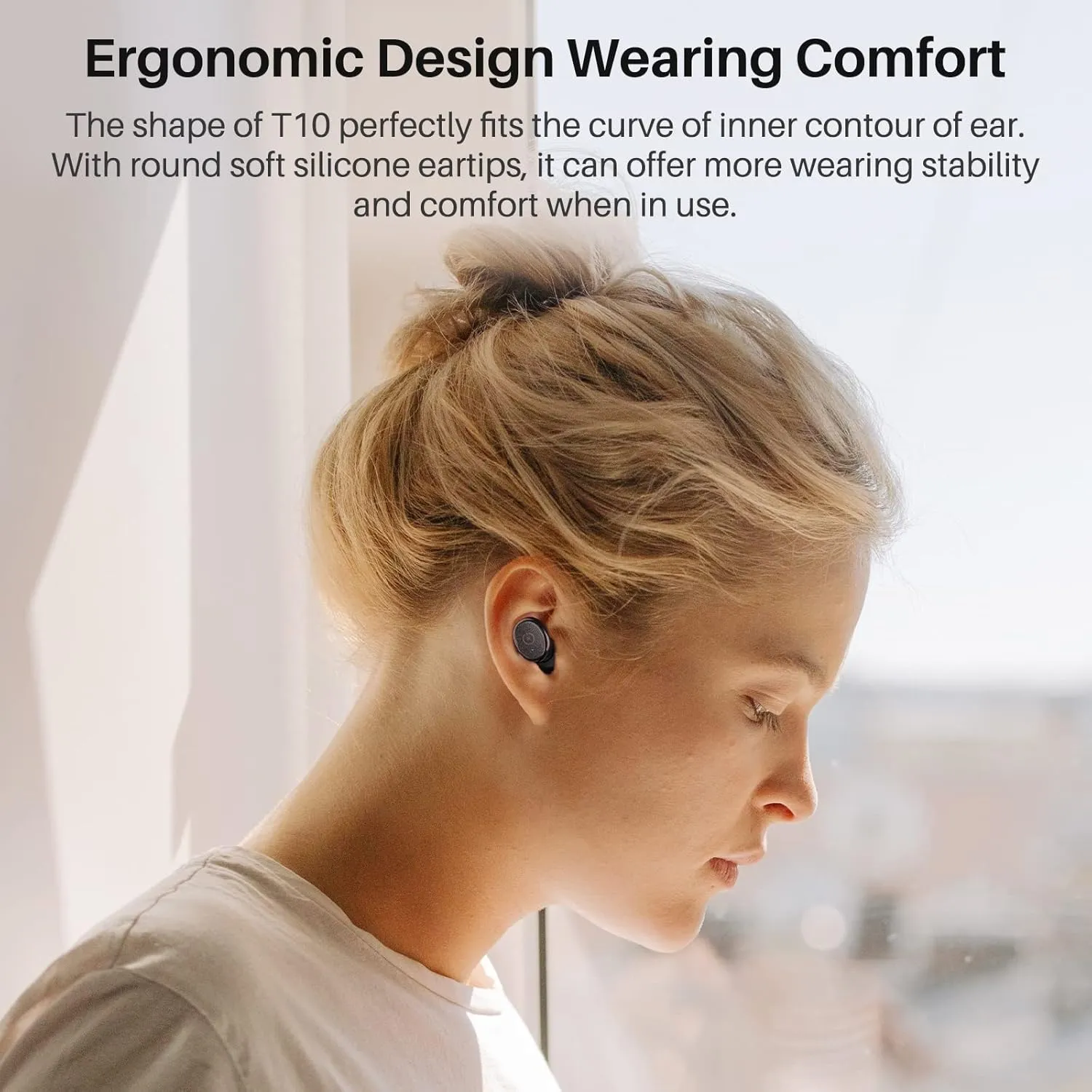 TOZO T10 True Wireless Bluetooth 5.3 Earbuds, 45H Playtime, Wireless Charging Case, IPX8 Waterproof Stereo Headphones in Ear Built in Mic Headset Premium Sound with Deep Bass, 32 Preset EQs via APP