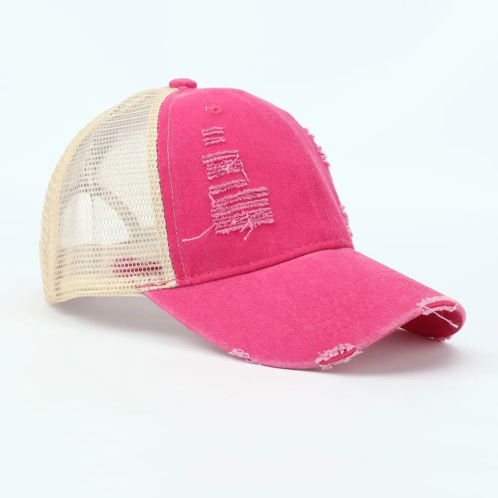 Trucker Hat Distressed Baseball Cap Golf Cap Adjustable Sportswear Hat for Men Women Unisex