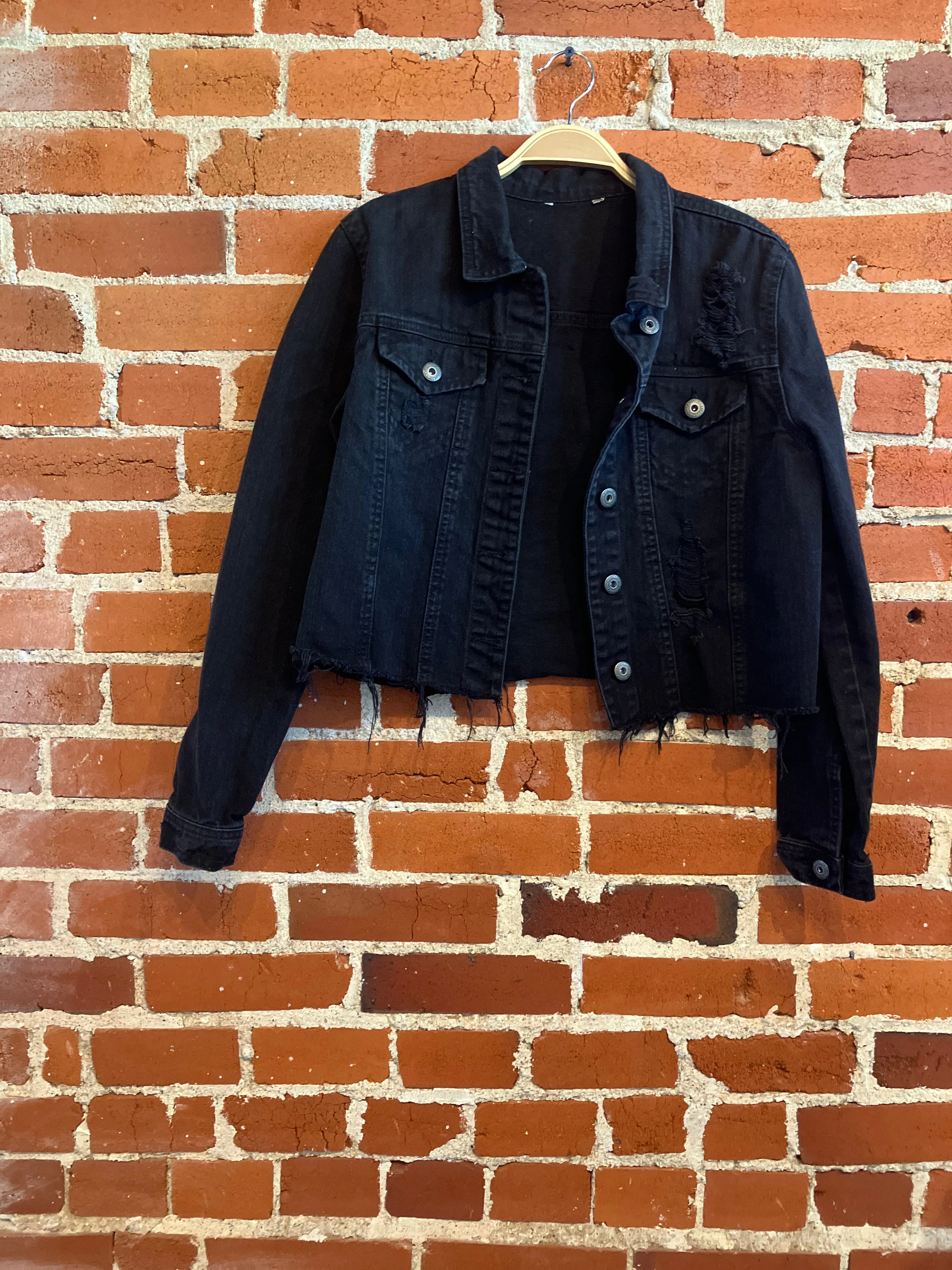 Upcycled Prada Champagne Bottle Denim Jacket