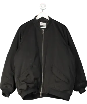 Weekday Black Lui Oversized Bomber Jacket UK M